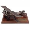 Miniature French aircraft Nieuport 17, on wooden base