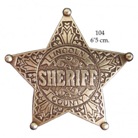 Placa de Sheriff 5 puntas