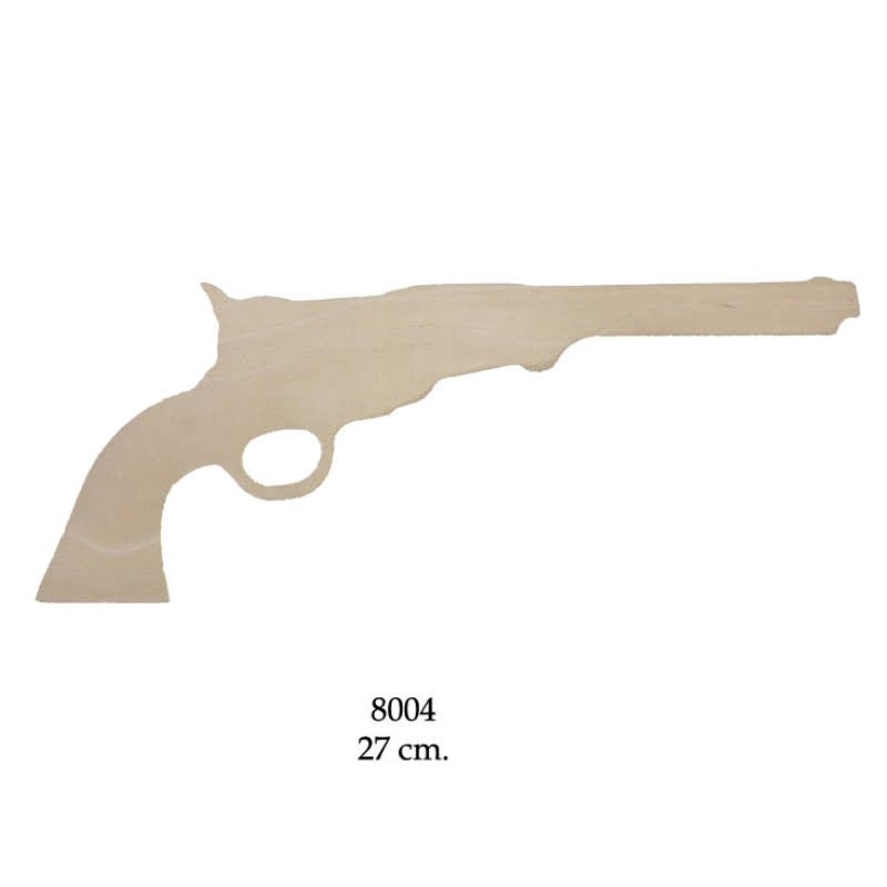 Western revolver, wooden silhouette to be painted