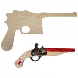 Luger pistol, wooden silhouette to be painted