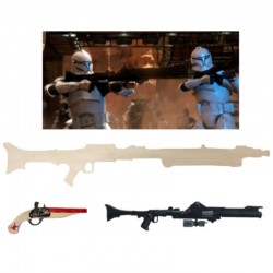 DC-15A blaster rifle, wooden silhouette to be painted