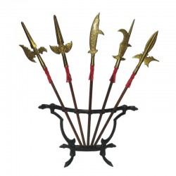 Set of 5 halberds with support