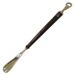 Nautical brass and wood shoehorn, 61cm