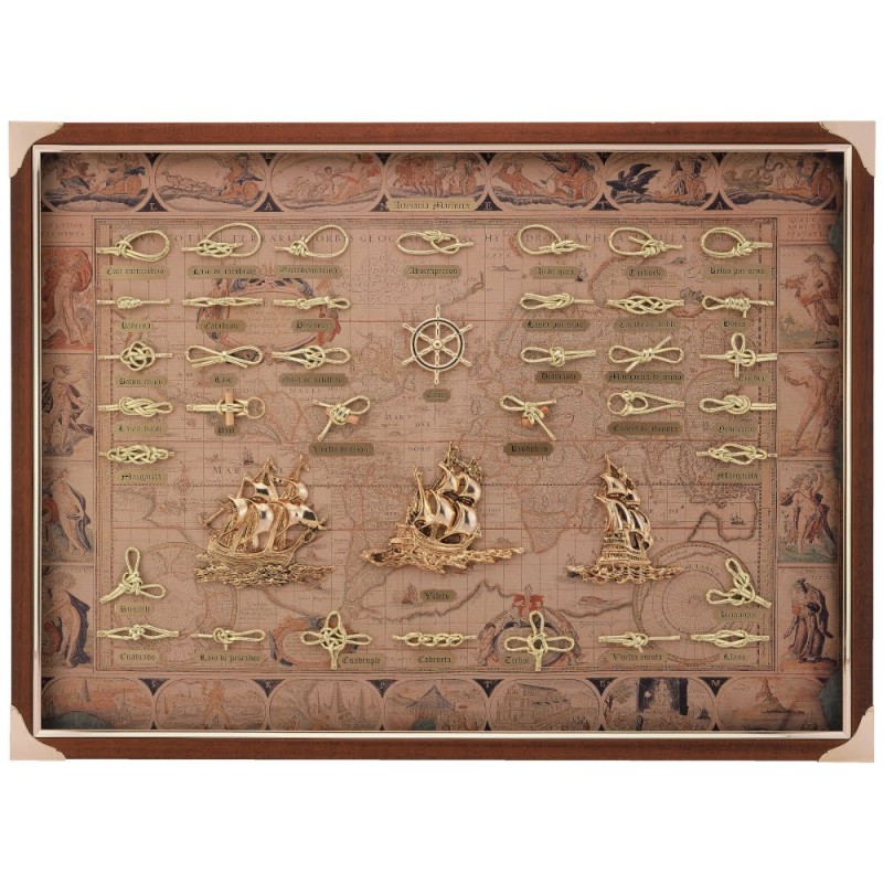 Knotboard with gilded knots and sailboats