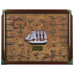 Knotboard with hemp knots and nautical chart background