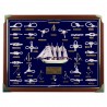Knotboard with white knots and navy blue background