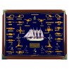 Knotboard with gilded knots and navy blue background