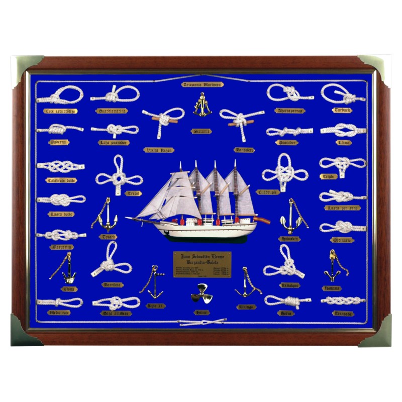 Knotboard with white knots and blue background