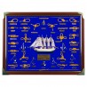 Knotboard with gilded knots and blue background