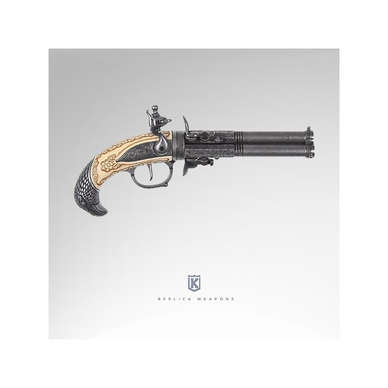 3-barrel pistol, Augsburg 1775 - Replica KOLSER